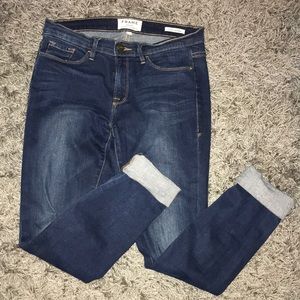 FRAME straight legged jeans with cuffed bottoms